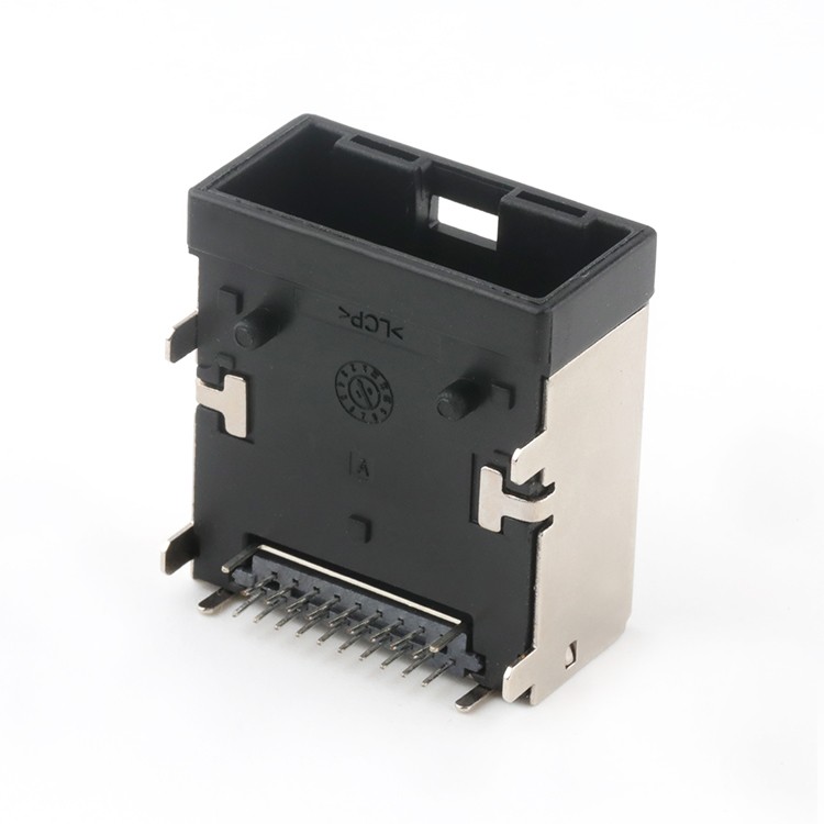 Through Hole 90 Degree High Definition Multimedia Interface 19Pin E Type Female Connector