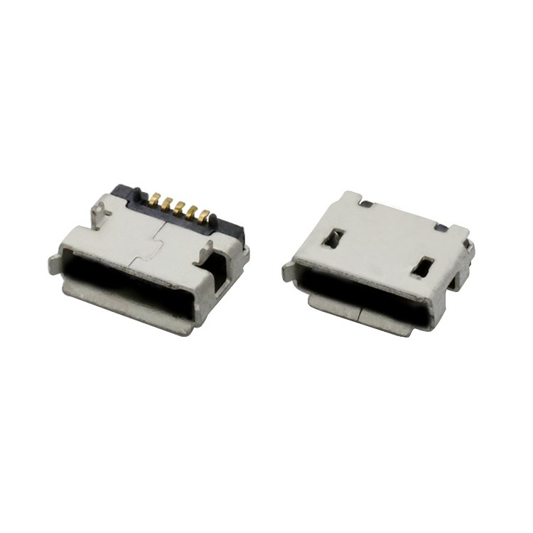 Through Hole Micro USB 2.0 5P Female AB Type Connector For PCB Board