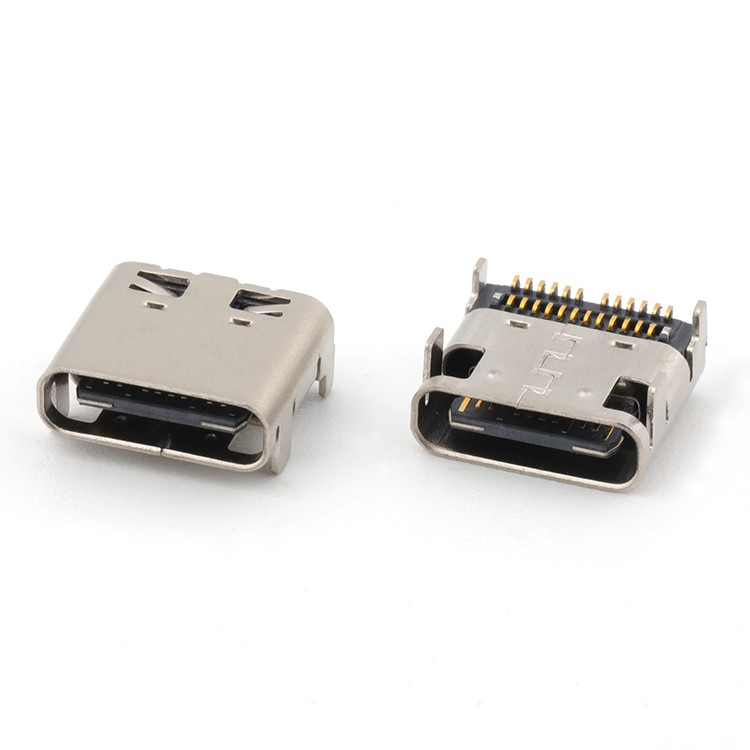 Top Mount Dual SMT 24Pin USB 3.1 C Type Female Socket Connector