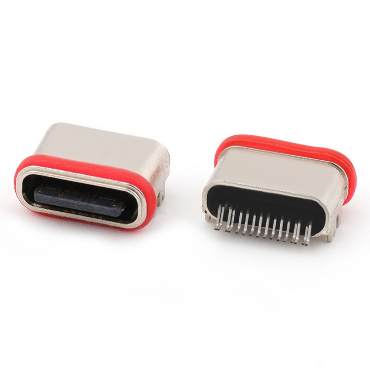 Top Mount L=6.5mm IPX7 Waterproof USB16Pin C Female Connector