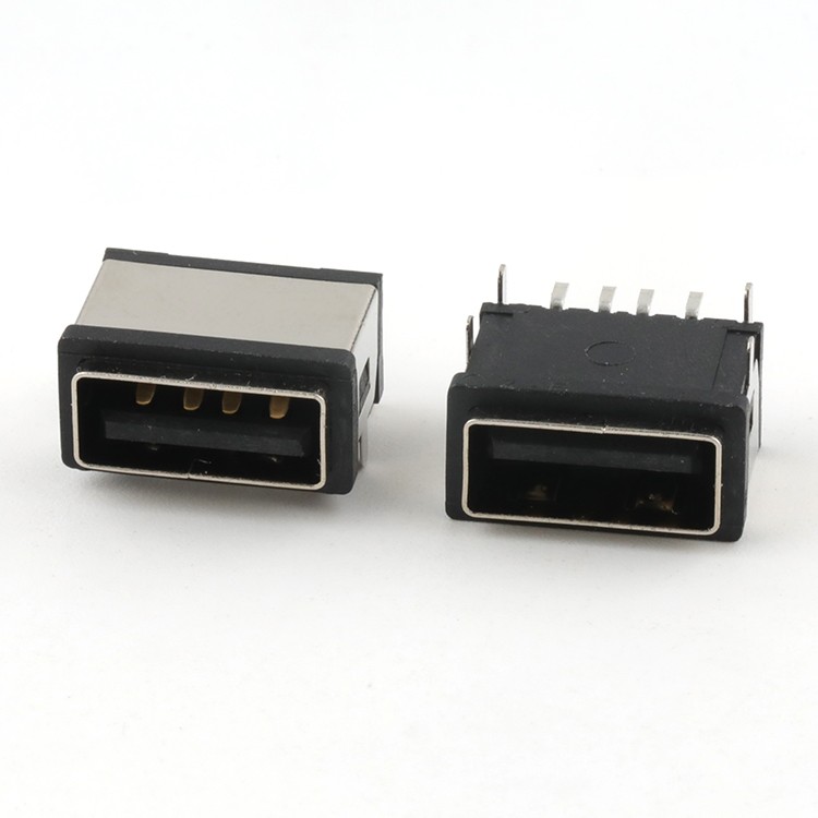 Top Mount SMT Type IP68 Waterproof 4P USB 2.0 A Female Receptacle Connector