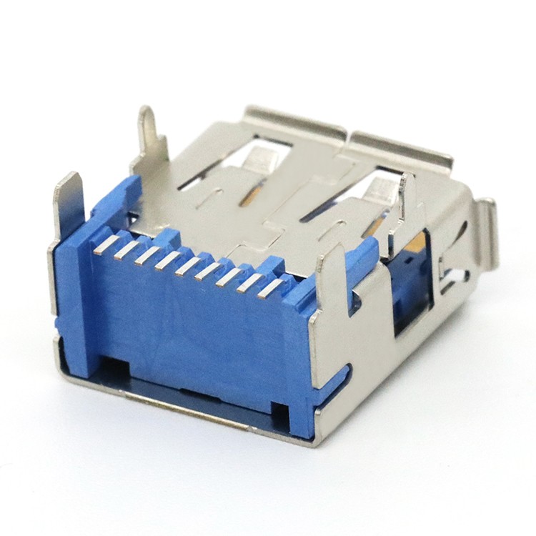 Top Mount USB 3.0 A Female SMT Type Connector 9P