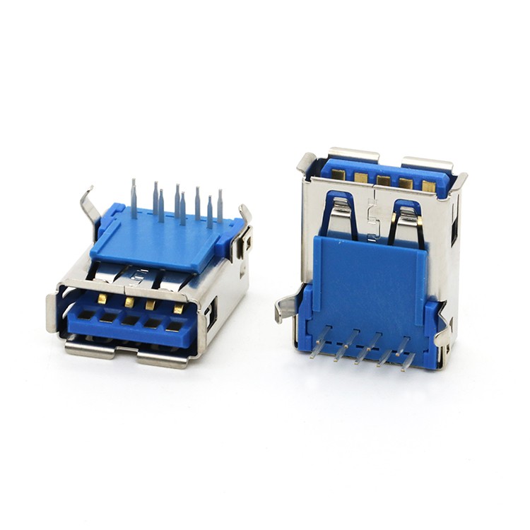 Top Mount USB 3.1 Version A Female Socket Connector with Flange
