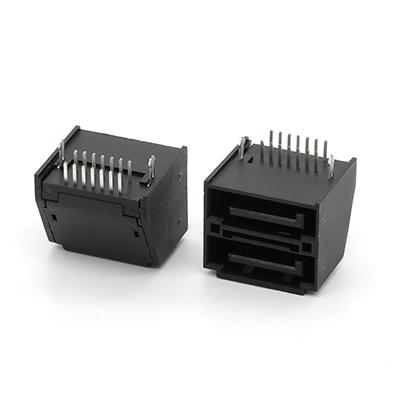 Two Hole DIP Type 14Pins Double Layer Serial SATA Male Connector