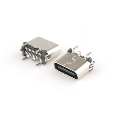 Type C Female USB Connector Vertical H6.50mm 24Pin USB C Connector