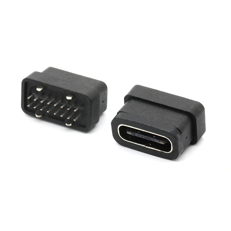 Type C USB Waterproof Female Receptacle Connector 