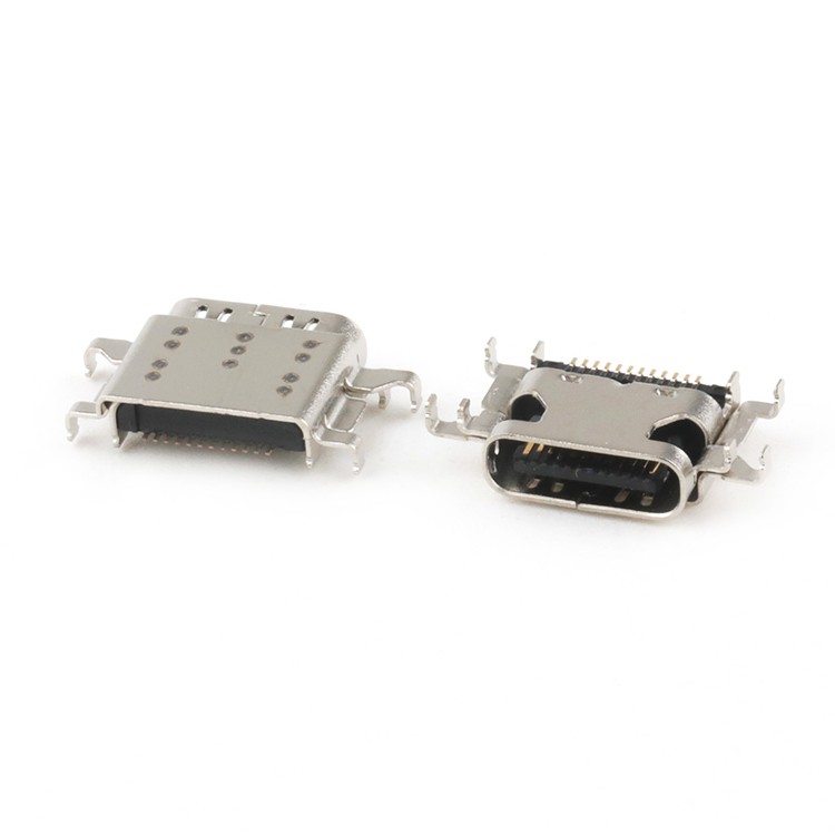 USB-C Socket Connector Dual SMT Mid Mount USB Type C 24 Pin Female Connector 