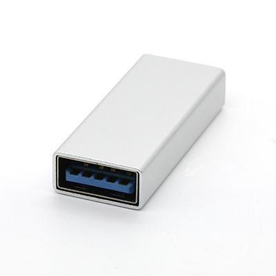 USB Type A 3.0 Female To Type C Female OTG Adapter 180 Degree White Color 