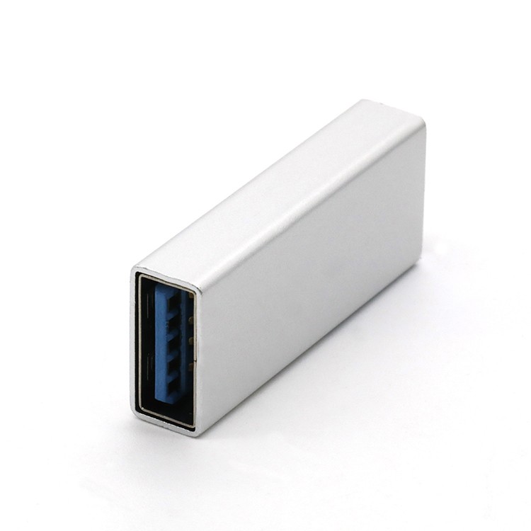 USB Type A 3.0 Female To Type C Female OTG Adapter 180 Degree White Color 