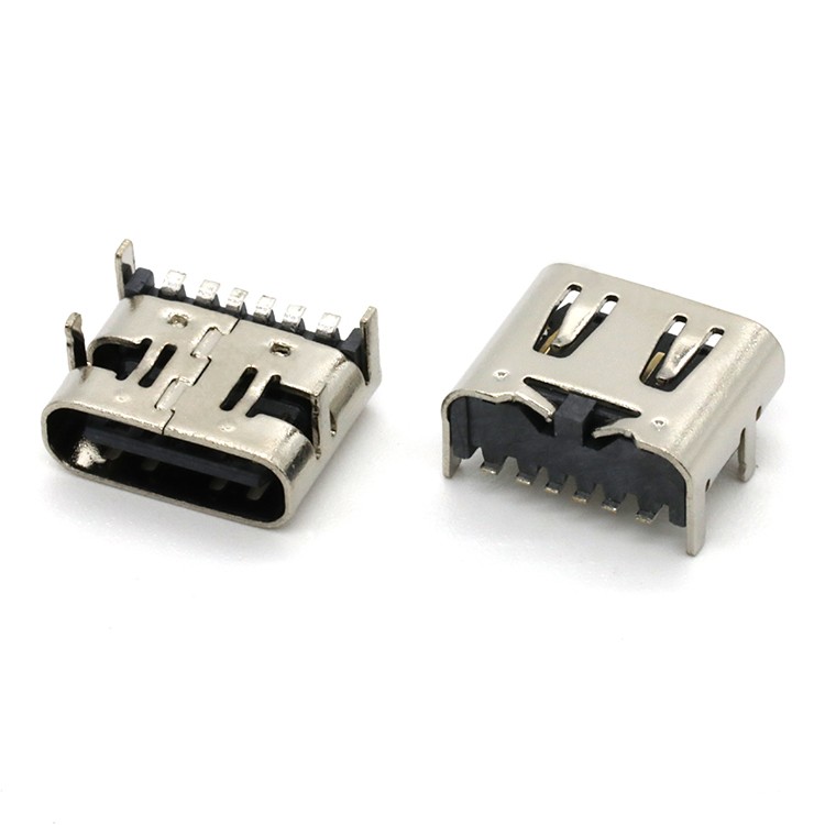 USB type c female socket connector 6P