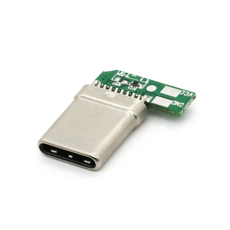 Upright 24P USB 3.1 C Male Plug Connector with PCB