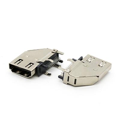 Upright HDMI A type Female Socket Connector PCB