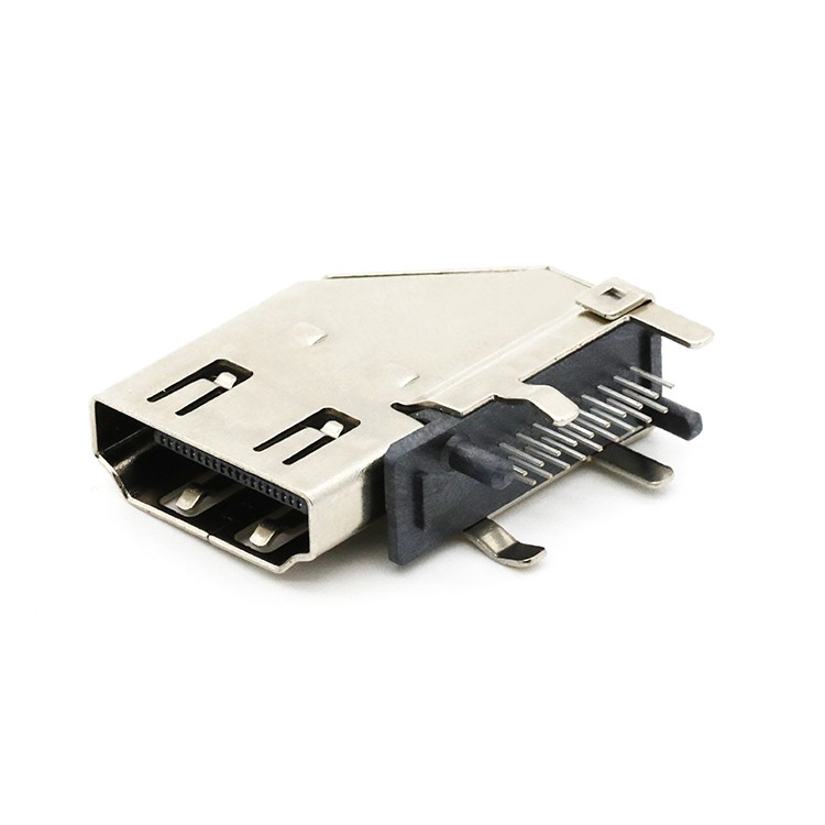 Upright HDMI A type Female Socket Connector PCB