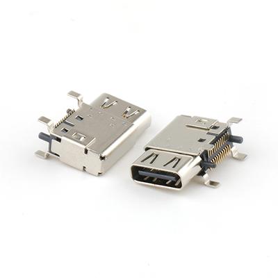 Upright USB-C Female 24P PCB Connector SMT Female USB C Connector