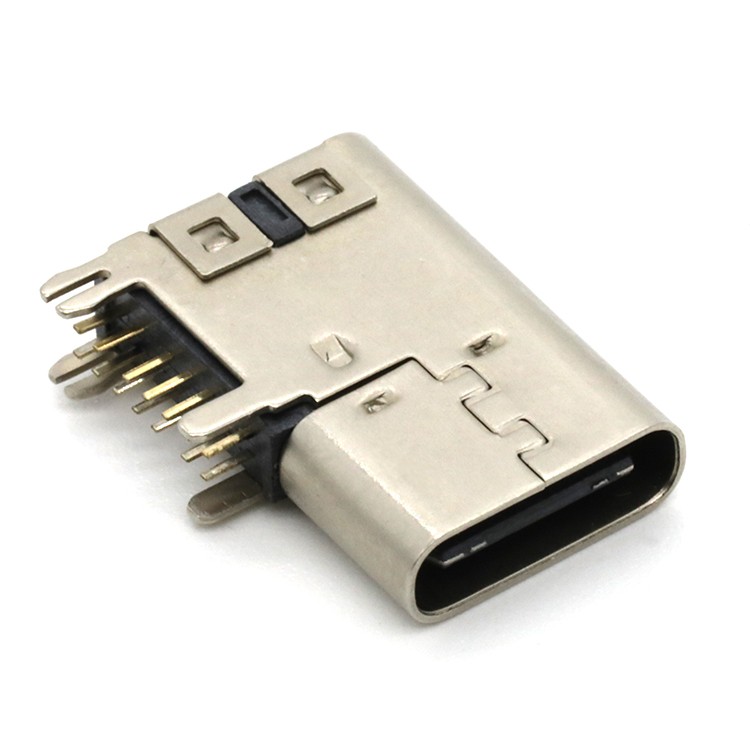 Upright side usb 3.1 type-c connector