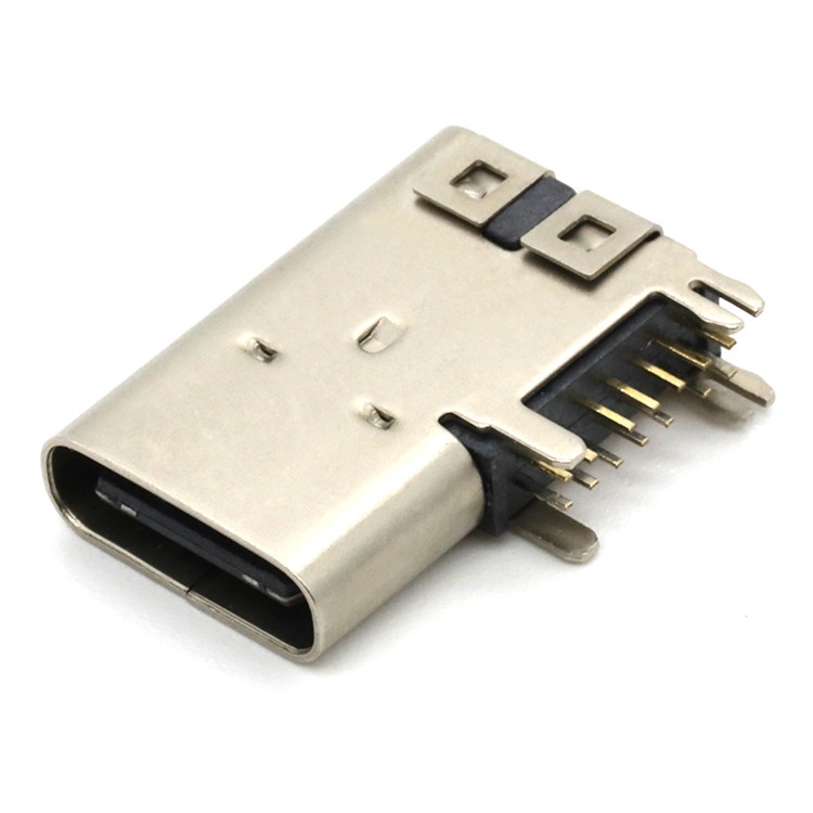 Upright side usb 3.1 type-c connector