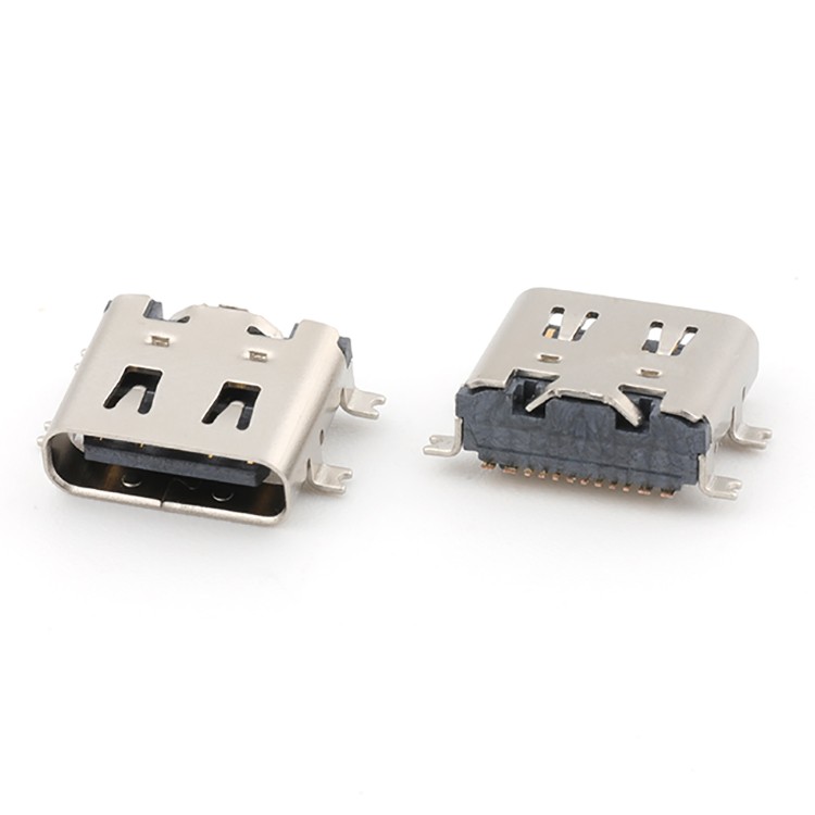 Vertical 16Pin USB Type C Female Socket Connector Surface Mount,L=7.35MM