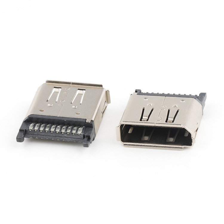 Vertical 180Degree DP Displayport 20Pin Female Connector for Wire Soldering