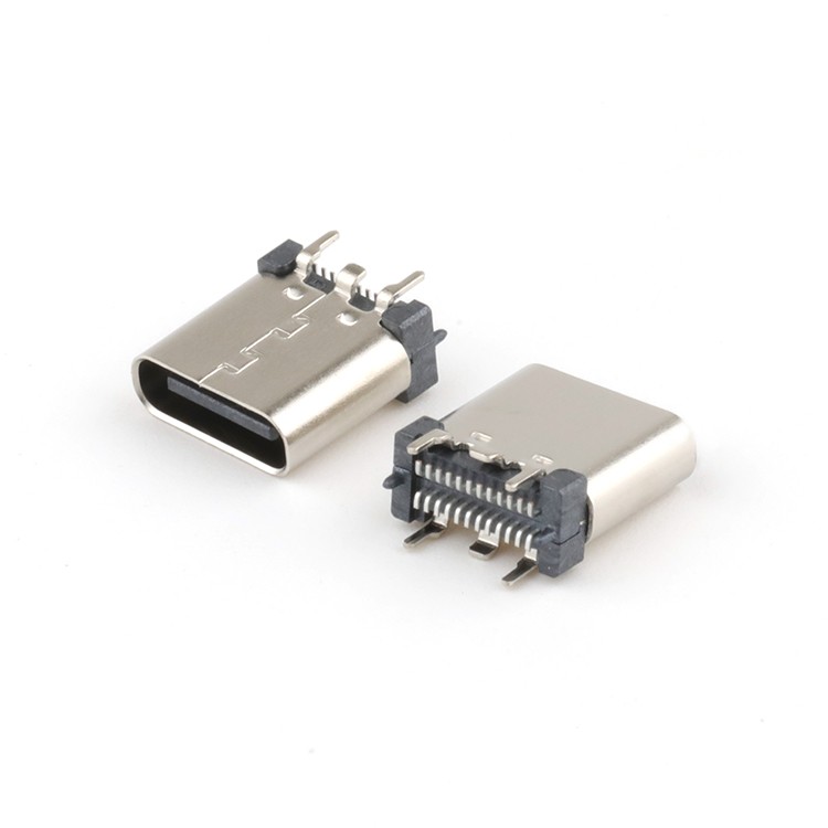 Vertical 24P Type C Female USB Connector H10.50mm USB C Female PCB Connector
