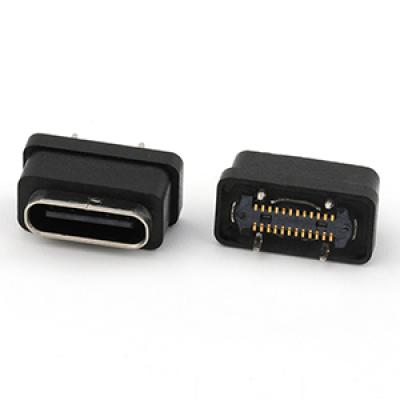 Vertical 24Pin IPX6 Waterproof USB Type C Female Connector,H=6.5MM