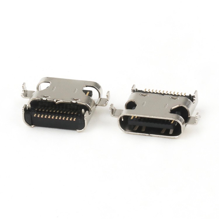 Vertical C Type 24 Pin Female USB Connector Mid Mount Dual SMT USB C Connector