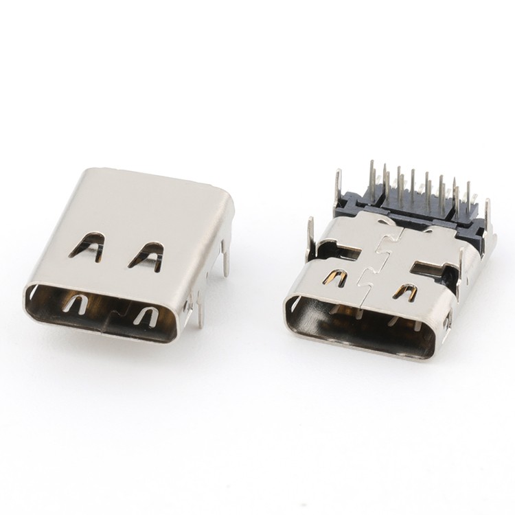 Vertical DIP 14Pin USB 3.1 C Female Socket Connector 