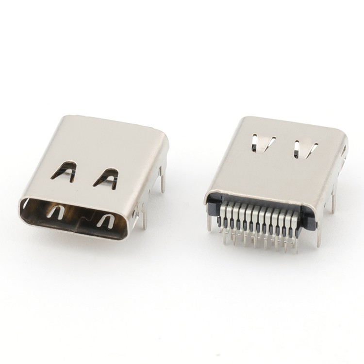Vertical DIP 14Pin USB 3.1 C Female Socket Connector 