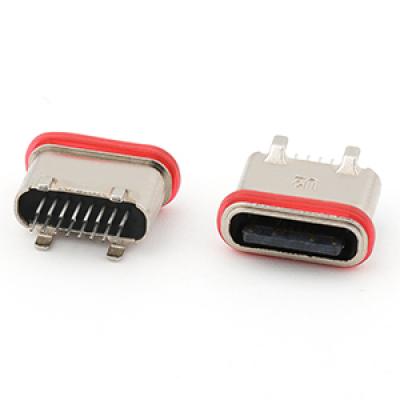 Vertical DIP Type IP67 16Pin Waterproof USB C Type Female Connector