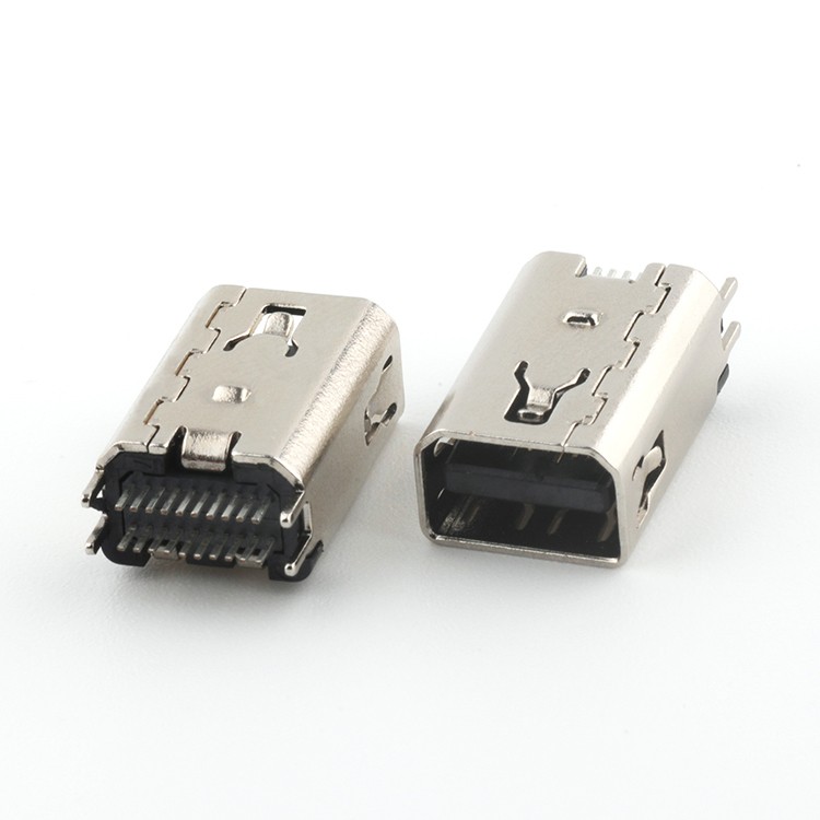 Vertical Dip Type 20P Mini DP Female Connector For Wire Soldering 