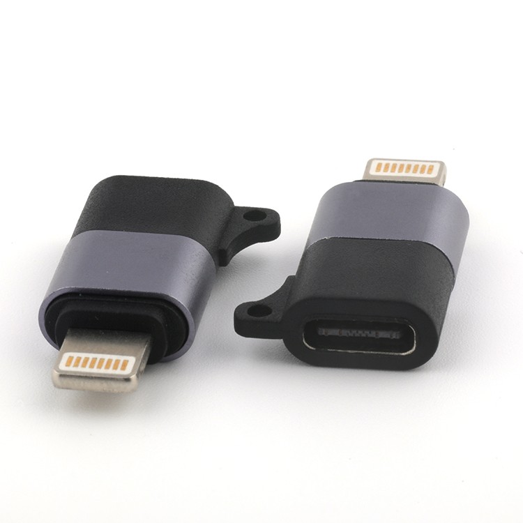 Vertical Lightning Male To USB C Female Adapter IC OTG for Data