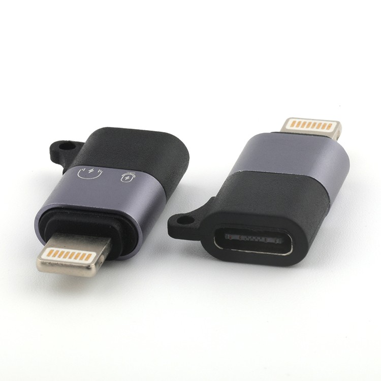 Vertical Lightning Male To USB C Female Adapter IC OTG for Data