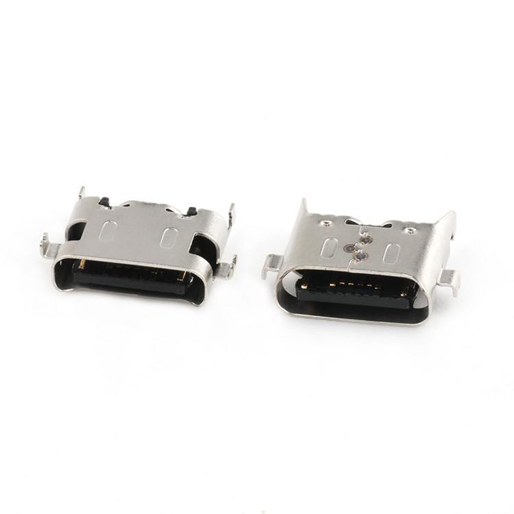 Vertical Mid Mount CH=0.10MM USB C Type 16Pin Female Receptacle Connector