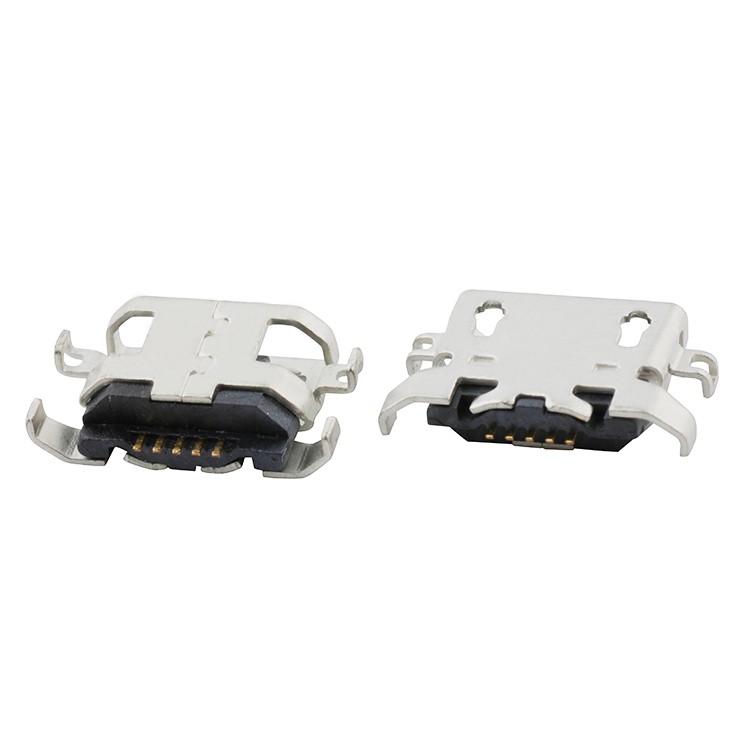 Vertical Mid Mount Smt Micro USB Female 5Pin B Type Charger Connector