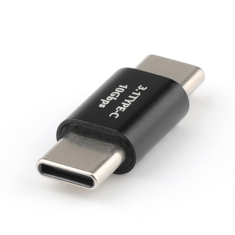 Vertical Nickel Plated USB 3.1 C Male To USB 3.1 C Male Adapter Converter