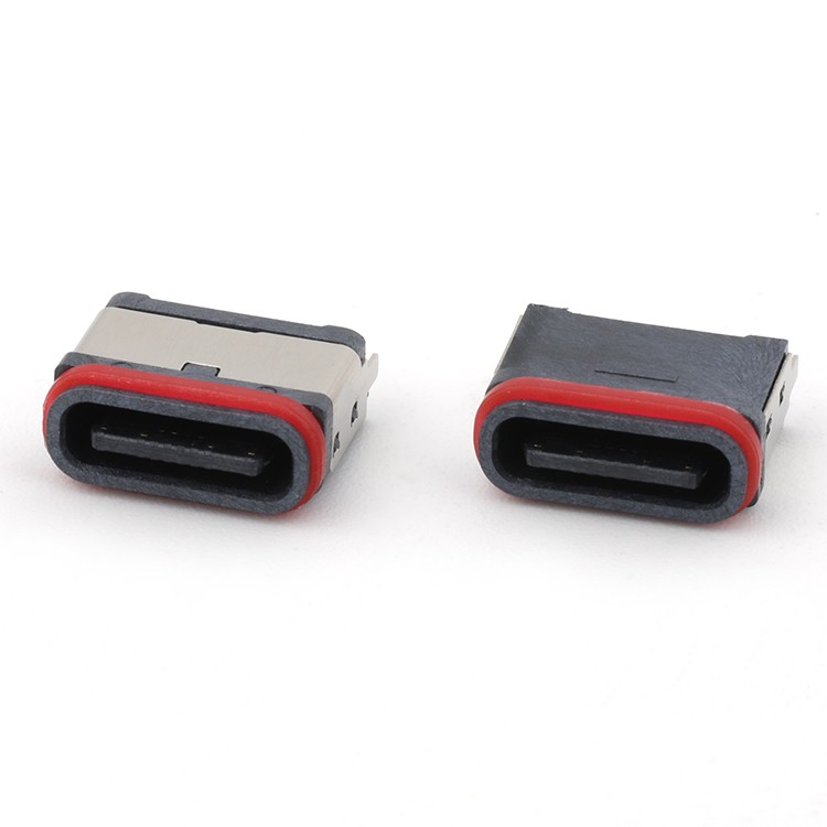 Vertical SMT Type L=7.45MM 16Pin IPX8 Waterproof USB C Female Connector