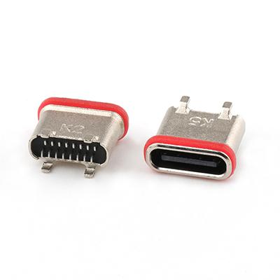 Vertical Surface Mount IP67 Waterproof USB C Female 16Pin Connector