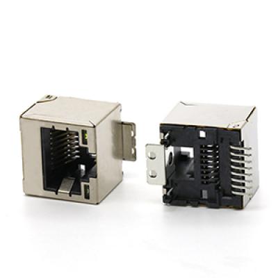 Vertical Surface Mount RJ45 8P8C Female Socket Connector with Light, 12.7H
