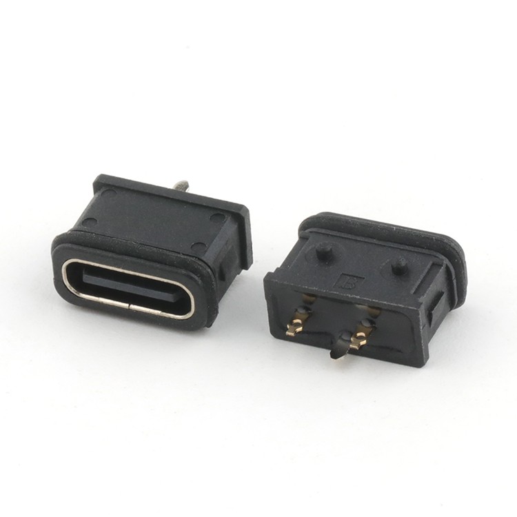 Vertical Through Hole 3Pin IP68 Waterproof USB C Type Female PCB Connector