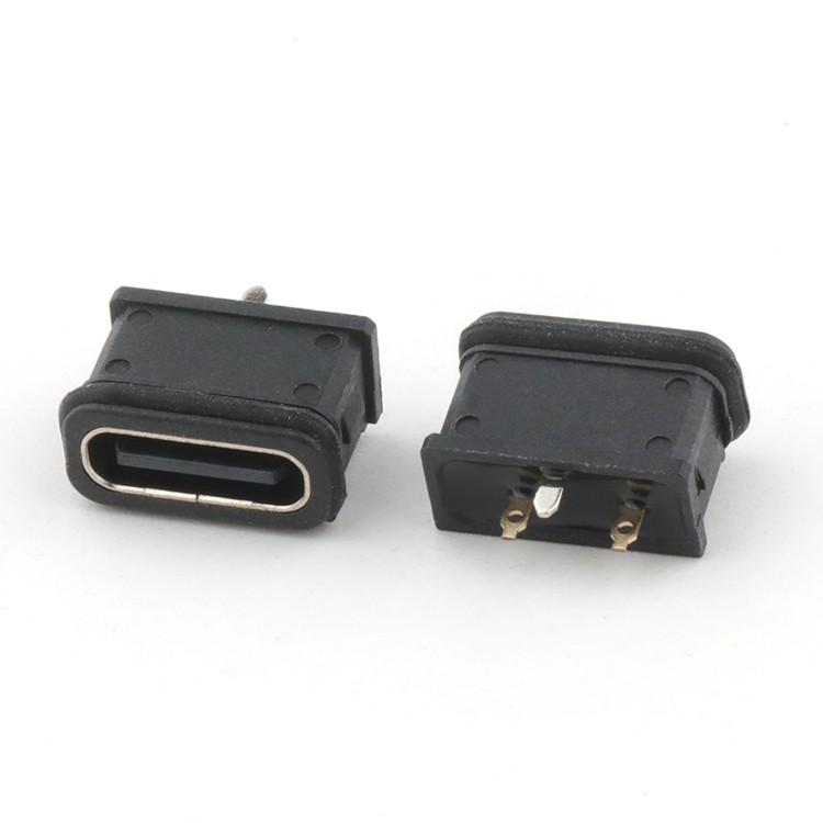 Vertical Through Hole 3Pin IP68 Waterproof USB C Type Female PCB Connector