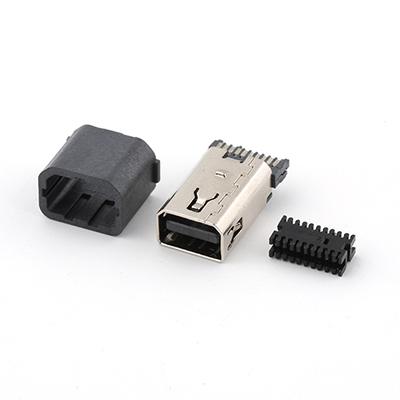 Wire Soldering Type DisplayPort Mini DP 20Pin Female Connector with Plastic Cover
