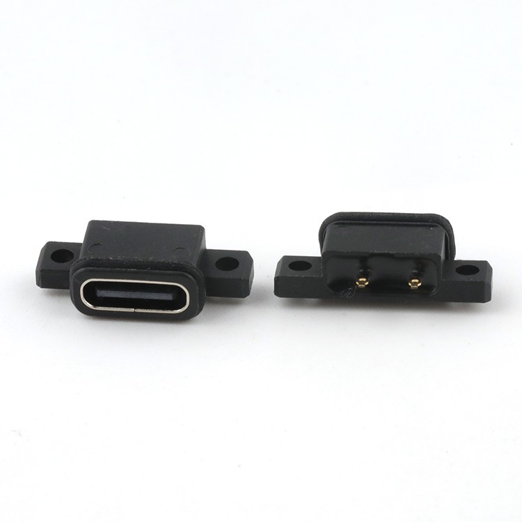 Wire Soldering Type IP68 Waterproof USB C Type 2Pin Female Connector