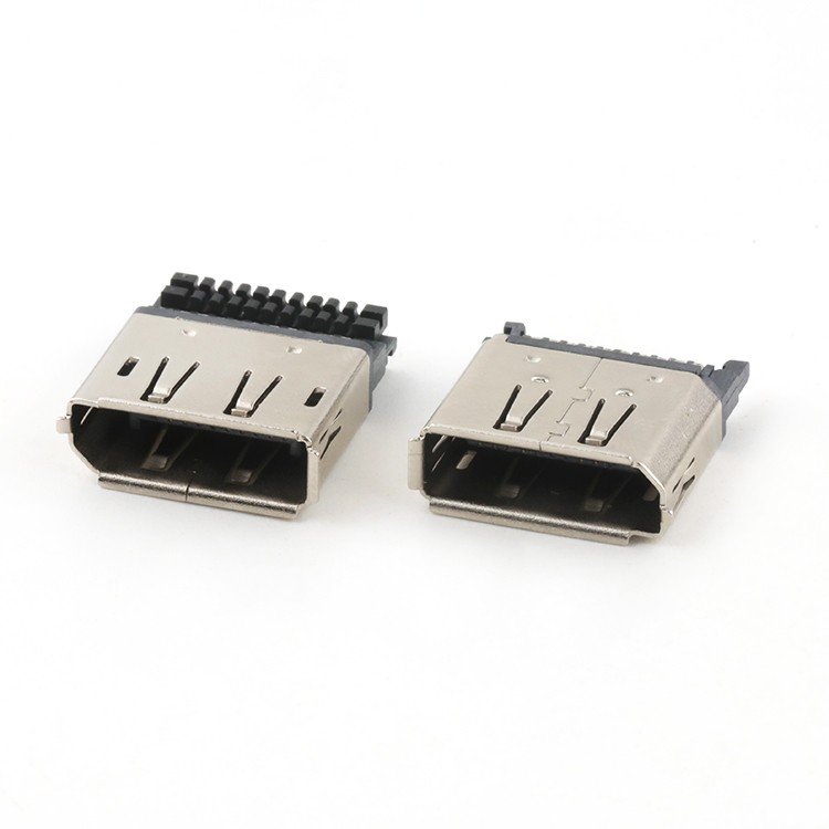 Wire Soldering Type Nickel Plated DisplayPort DP 20P Female Connector