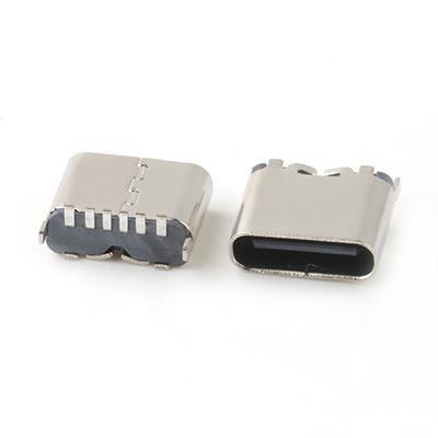 Surface Mount 6.80H 180Degree 6Pin USB C Female Connector 