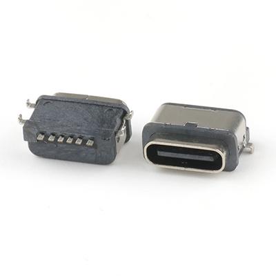 Through Hole IP67 Waterproof Type C USB Female Connector 6Pin 180Degree - 副本
