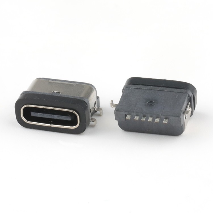Through Hole IP67 Waterproof Type C USB Female Connector 6Pin 180Degree - 副本