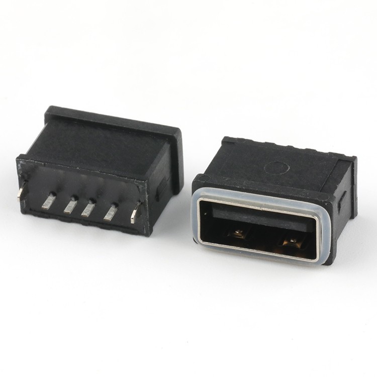 Waterproof USB Connector Mid Mount IPX8 Waterproof USB 2.0 Type A Female Connector - 副本
